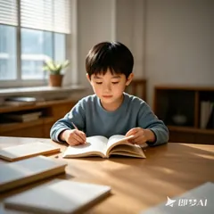 安静的家庭书桌与阅读记录